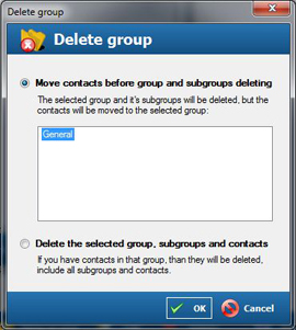 Delete contact group