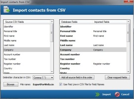 Import contacts from CSV file